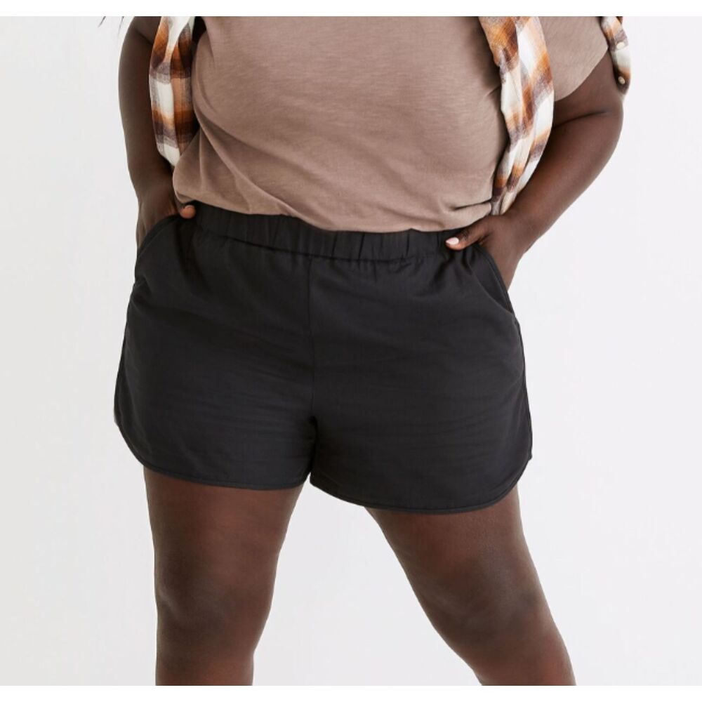 Madewell Pull-On Shorts Size 3X Black Cotton Viscose Pocketed Plus Size